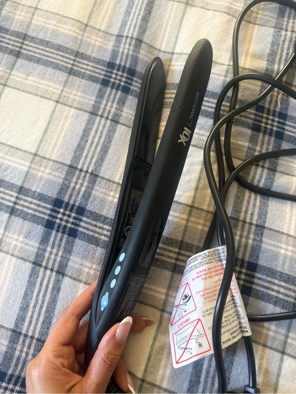 Bio Ionic 10X Black Professional Hair Straightener - Sleek Ceramic Plates
